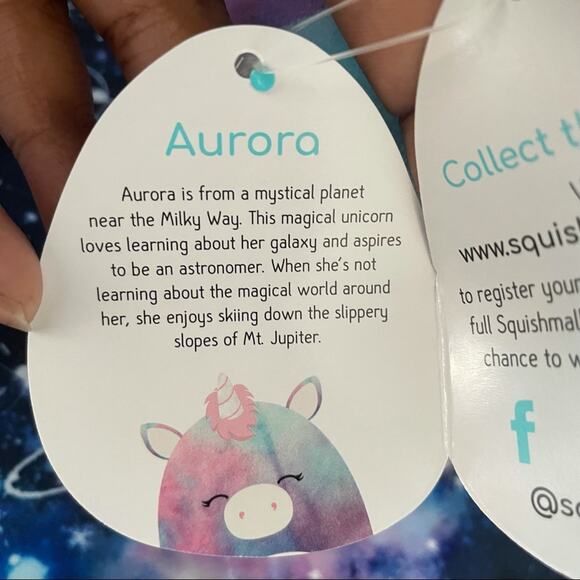 Squishmallows 5” Aurora the Unicorn Stuffed Animal Plush Pink Blue Purple - Picture 3 of 3